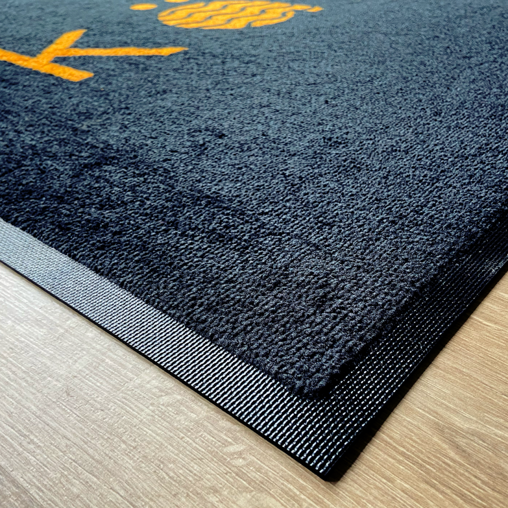 tapis d'entrée personnalisé avec contour en caoutchouc