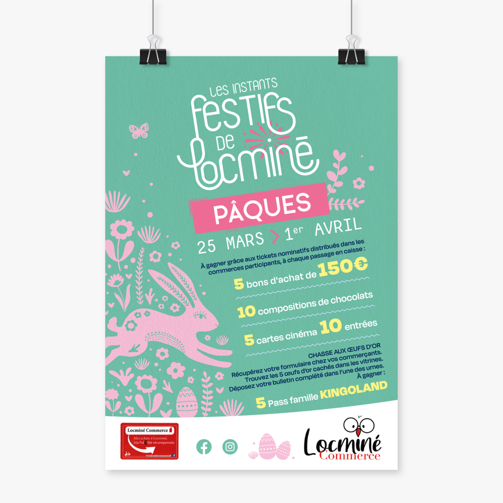 Affiche de Pâques pour Locminé Commerce